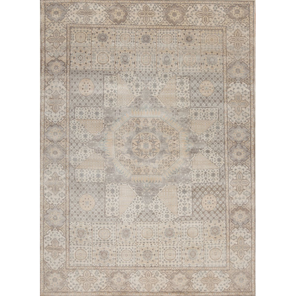 Samad Rugs Egyptian Oriental HandKnotted Wool Area Rug in Cream Wayfair